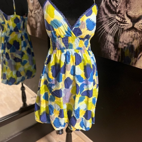 💙💛EUC SUPER CUTE SPAGHETTI STRAP SUMMER DRESS SZ L💙💛 - Picture 4 of 8